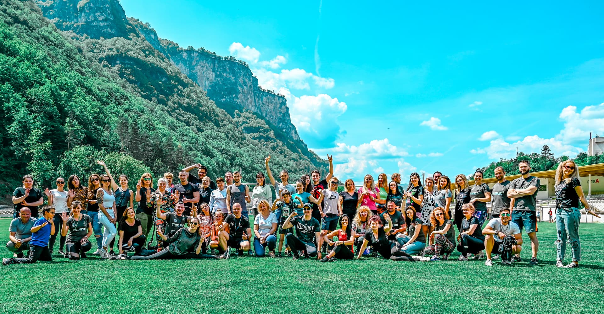 Fit Team Impact community — 70+ members in the Bulgarian mountains
